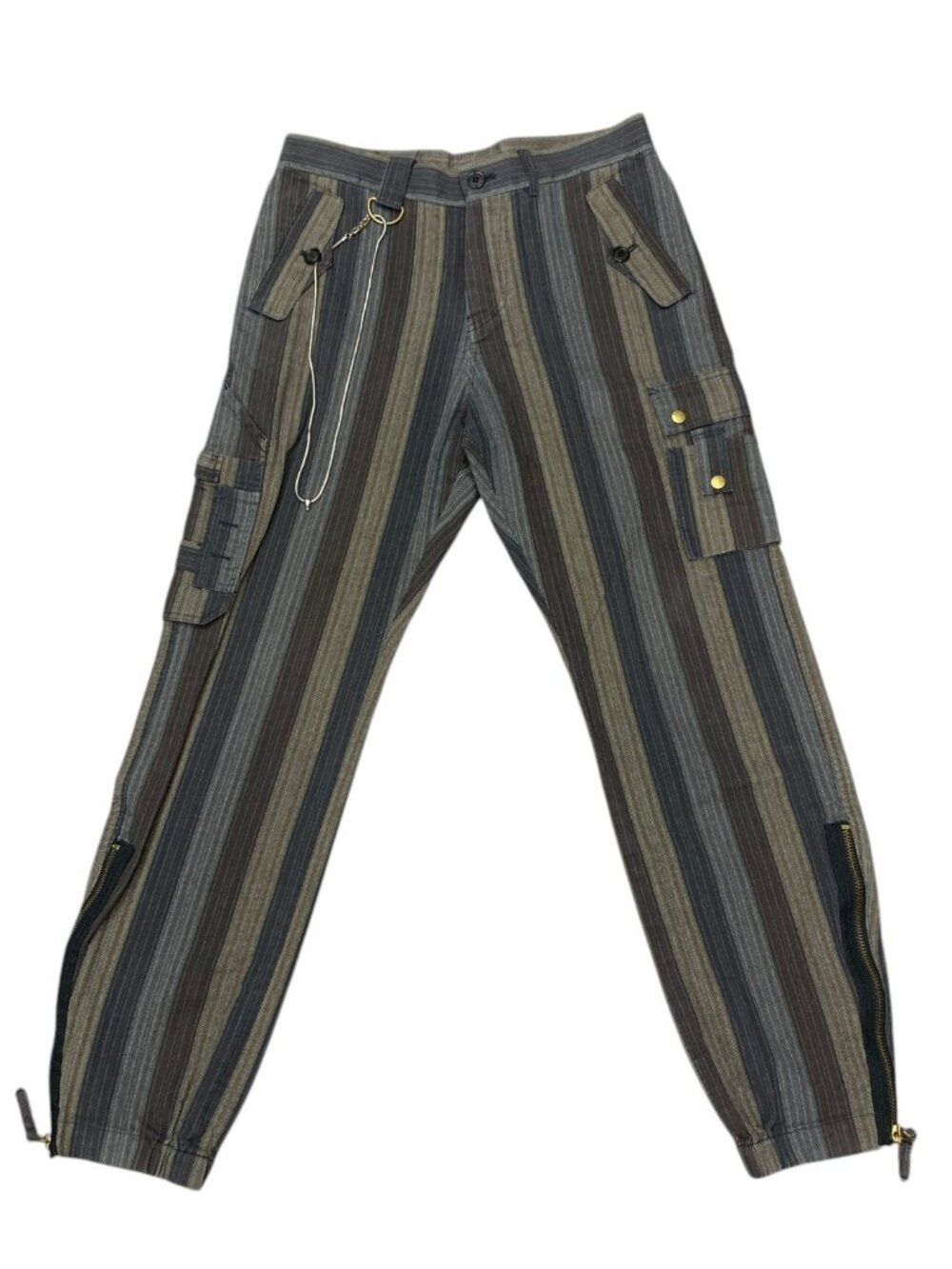 Jean Paul Gaultier Vintage Brown Striped Cargo Pants – Men’s Medium
